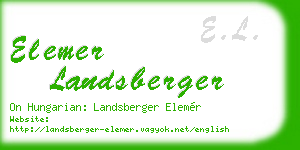 elemer landsberger business card